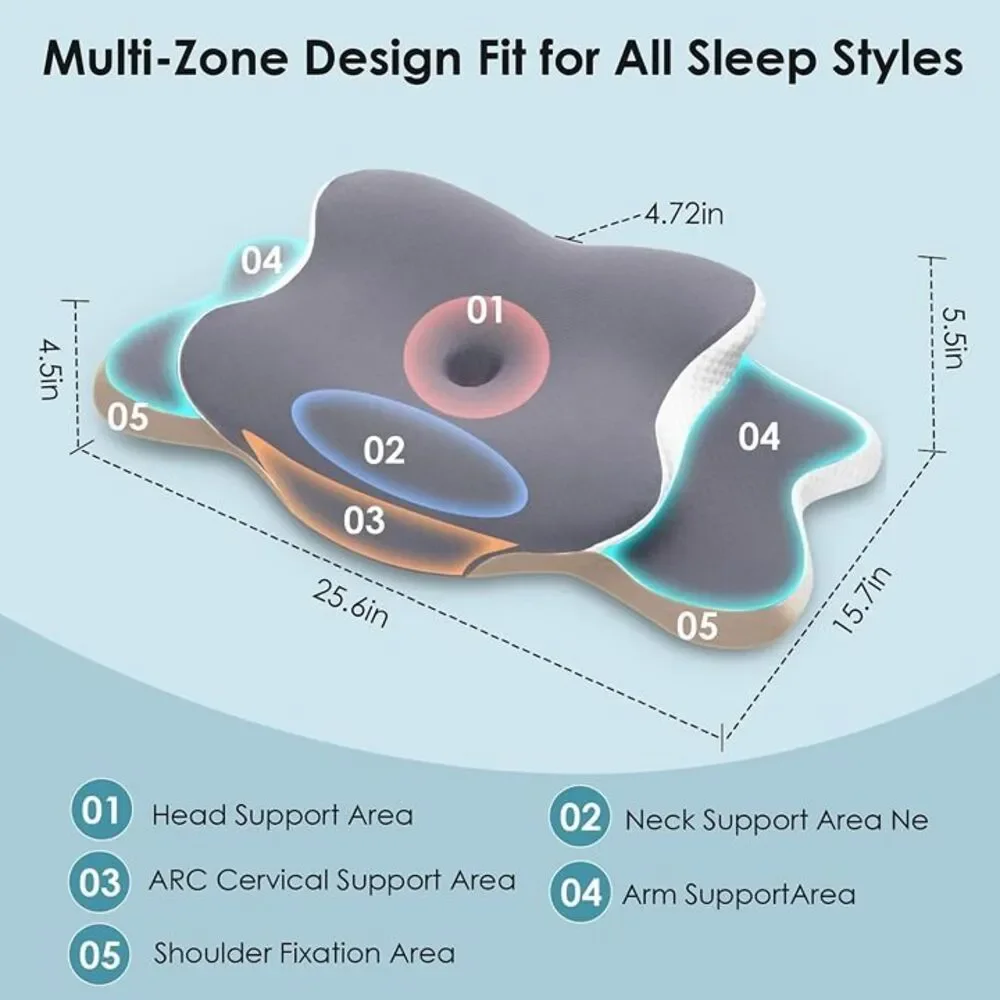 Cervical Neck Pillow for Sleeping - Memory Foam Contour Pillow